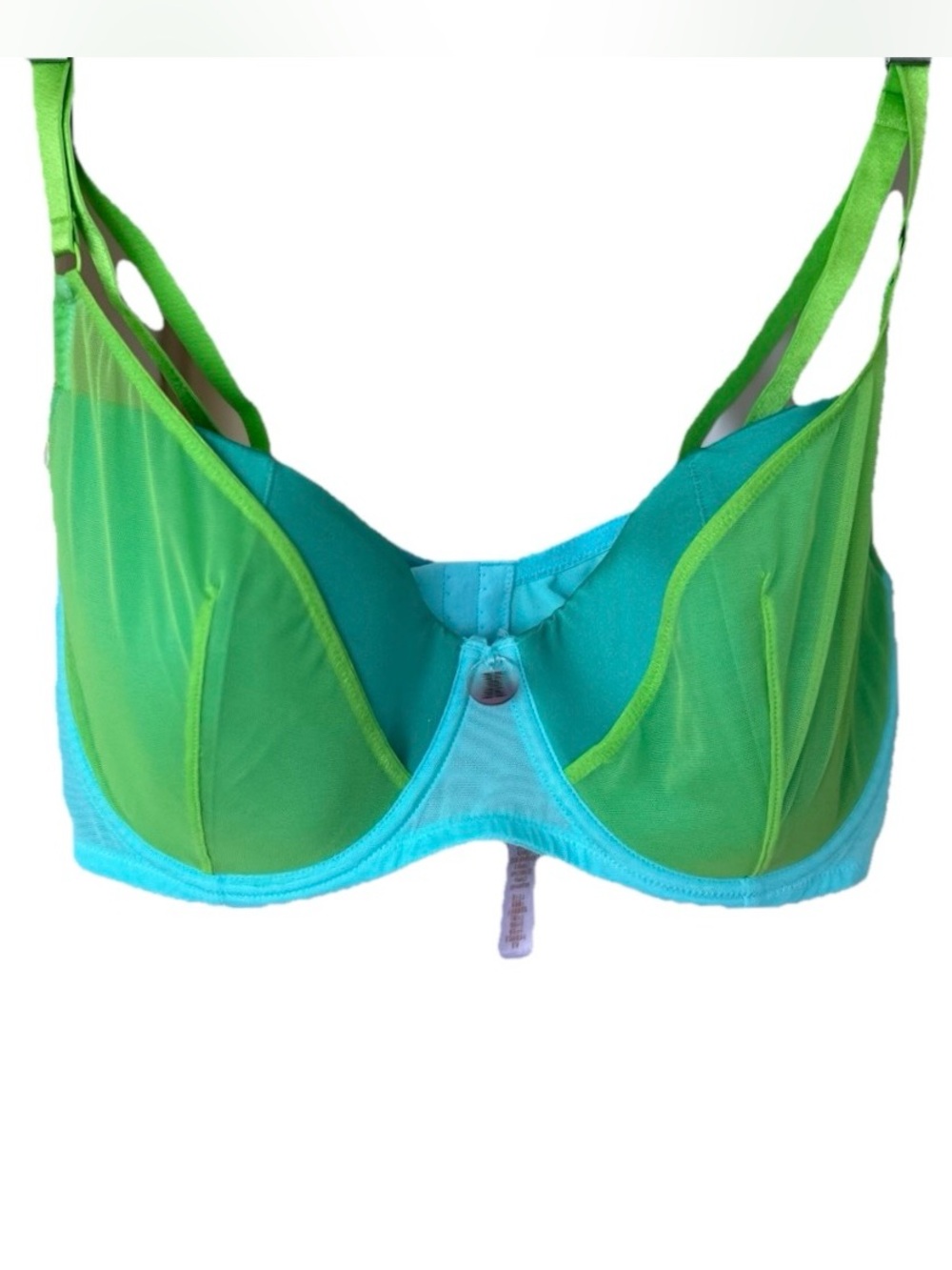 Savage X Fenty 36DDD Aqua Green Mesh Underwire Bra NWOT